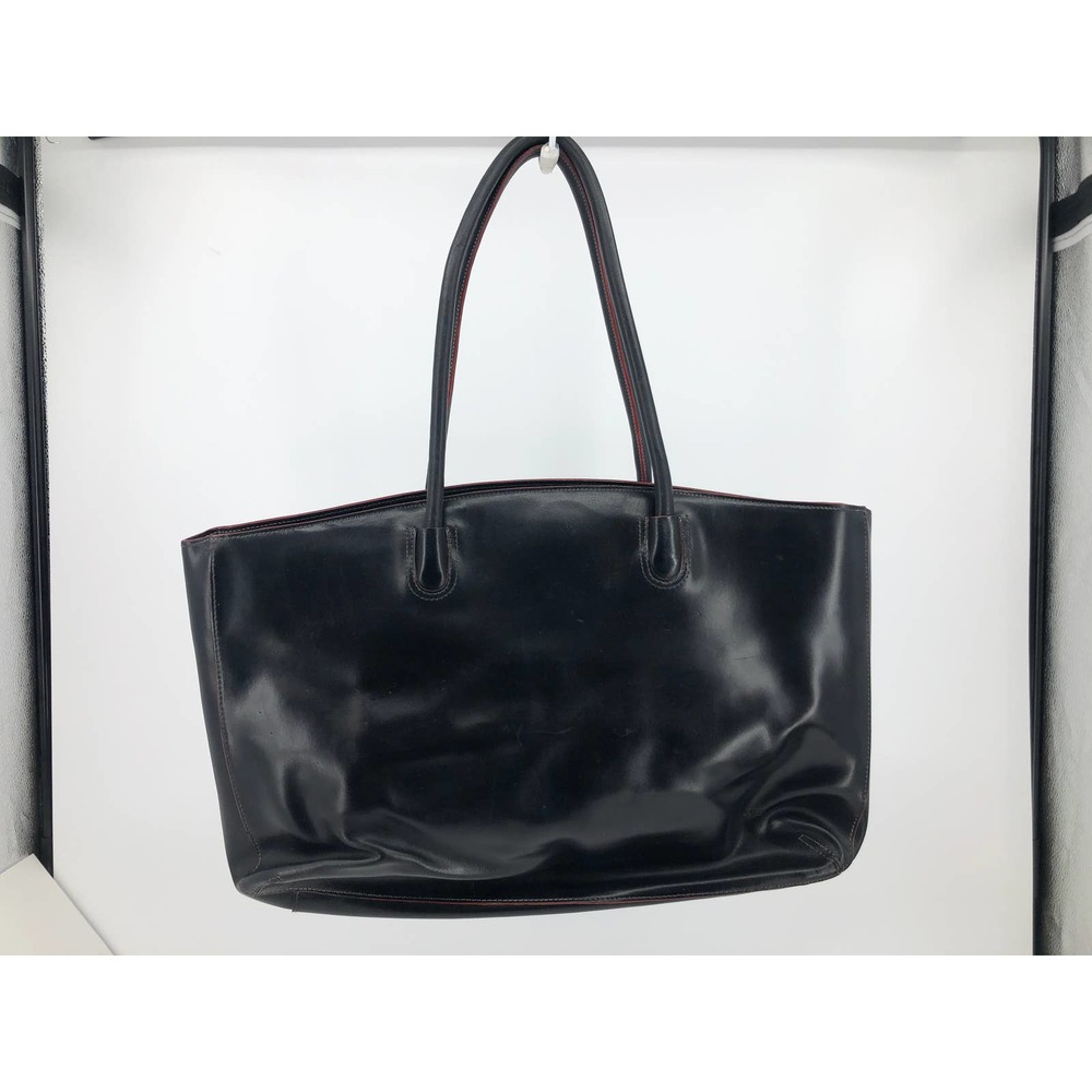 Lodis Briefcase Bag Black Leather Red Trim